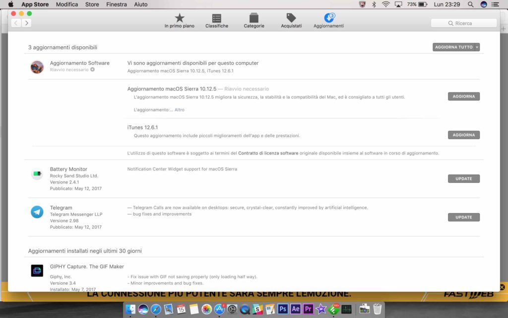 aggiornamenti apple