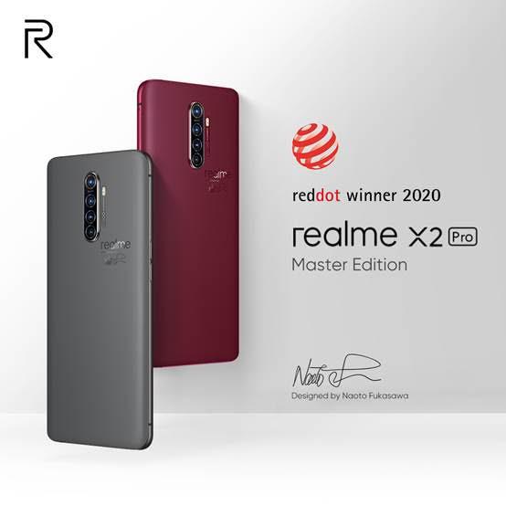 يفوز الإصدار Realme X2 Pro Master Edition بجائزة Red Dot Design 3